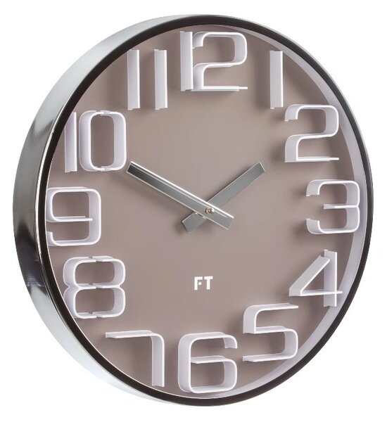 Designové nástěnné hodiny Future Time FT7010BR Numbers caffé latte 30cm