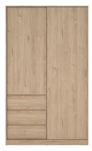 Šatní skříň v dekoru dubu s posuvnými dveřmi v přírodní barvě 119x200x60 cm Naia – Tvilum