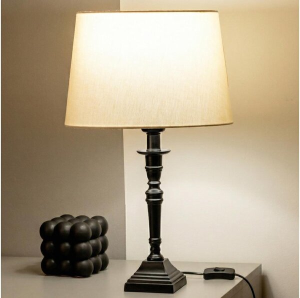 Brilagi - Stolní lampa CERIA 1xE27/60W/230V pr. 30 cm černá/béžová