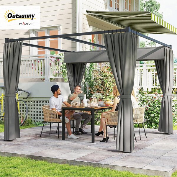Pergola – Krytá terasa – Sluneční clona – Zahradní altán – Výsuvná střecha sPolyuretanpovlakem