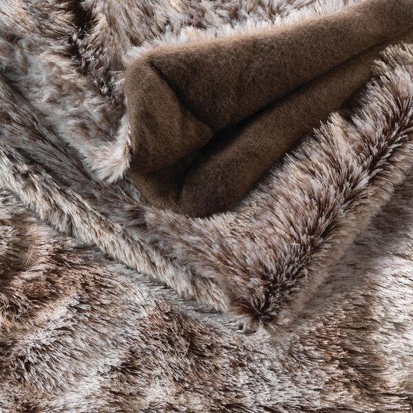 Hnědá deka z umělé kožešiny 180x220 cm Antartic – douceur d'intérieur