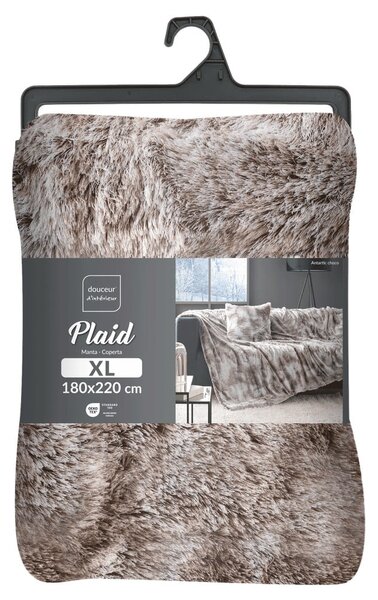 Hnědá deka z umělé kožešiny 180x220 cm Antartic – douceur d'intérieur