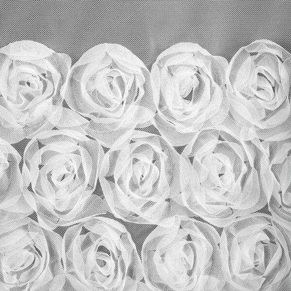 ZÁCLONA NA KROUŽCÍCH EVA MINGE ROSES4 350X160 CM BÍLÁ