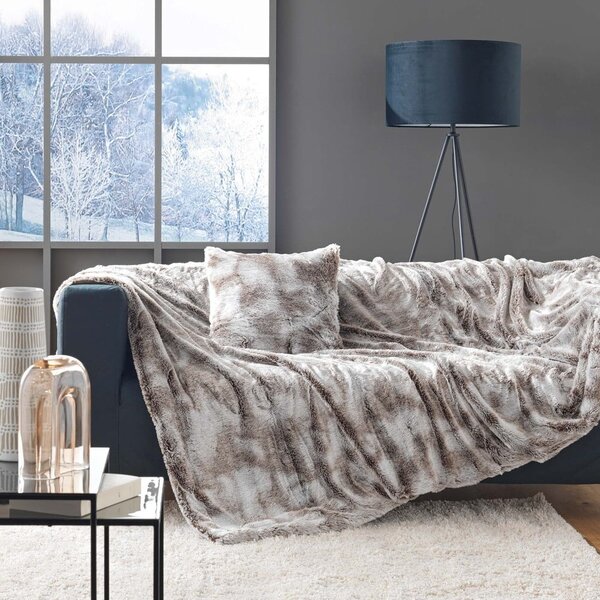 Hnědá deka z umělé kožešiny 180x220 cm Antartic – douceur d'intérieur