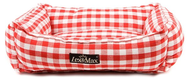 Lex & Max Luxusní pelíšek pro psa Lex & Max Carlos 40 x 50 cm | červený