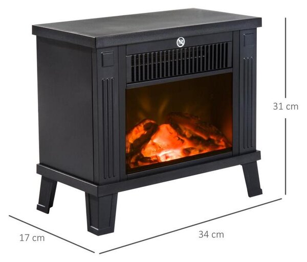 Elektrický krb 34x17 cm – Atmosférický krb s efektem plamene a topným výkonem 1200 W