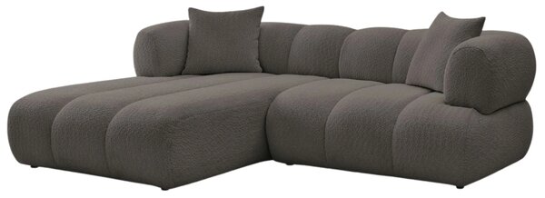 -25 % Dny MOMENTI– Bobochic Paris Hnědá bouclé rohová pohovka Pamira 253 cm, levá