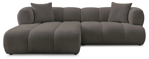 -25 % Dny MOMENTI– Bobochic Paris Hnědá bouclé rohová pohovka Pamira 253 cm, levá