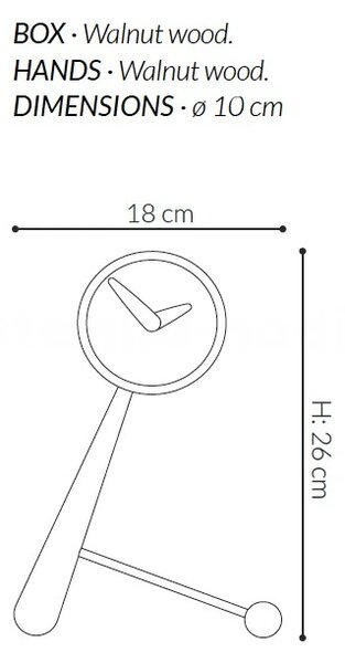 Designové stolní hodiny Nomon Small Puntero Graphite 26cm