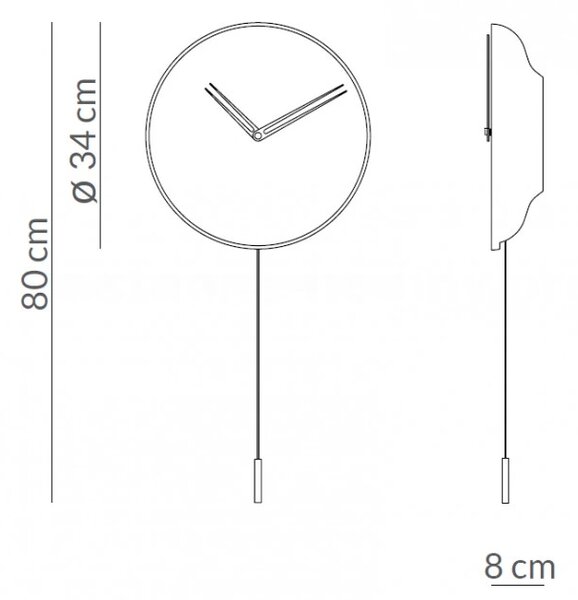 Designové nástěnné kyvadlové hodiny Nomon Swing S 80cm