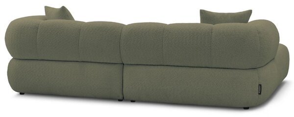 -25 % Dny MOMENTI– Bobochic Paris Zelená bouclé rohová pohovka Pamira 253 cm, levá