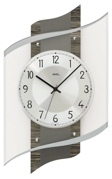 Designové nástěnné hodiny 5519 řízené rádiovým signálem AMS 48cm