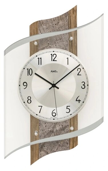 Designové nástěnné hodiny 5518 řízené rádiovým signálem AMS 48cm