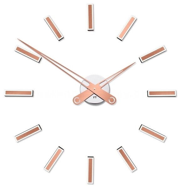 Designové nalepovací hodiny Future Time FT9600CO Modular copper 60cm