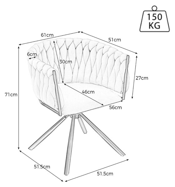 Jídelní židle - Sada 2 kusů - Otočná židle - Židle - Pohodlná židle - Ergonomický design - Otočná o 360°