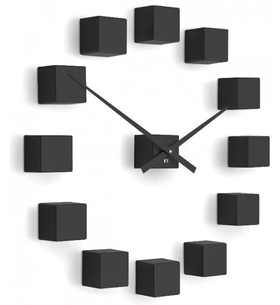 Designové nástěnné nalepovací hodiny Future Time FT3000BK Cubic black
