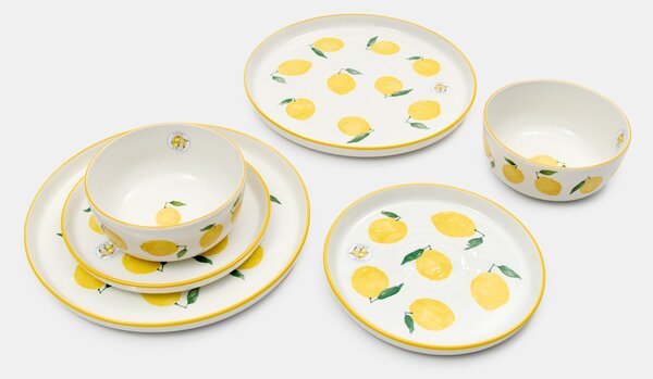 Sinsay - Keramické talíře s motivem citronů 2 pack - vícebarevná