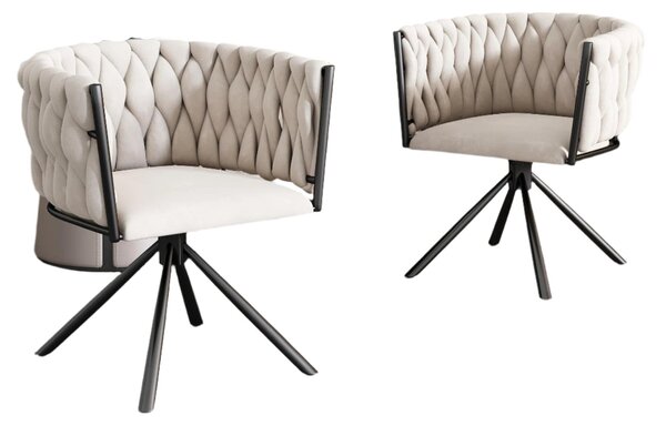 Jídelní židle - Sada 2 kusů - Otočná židle - Židle - Pohodlná židle - Ergonomický design - Otočná o 360°