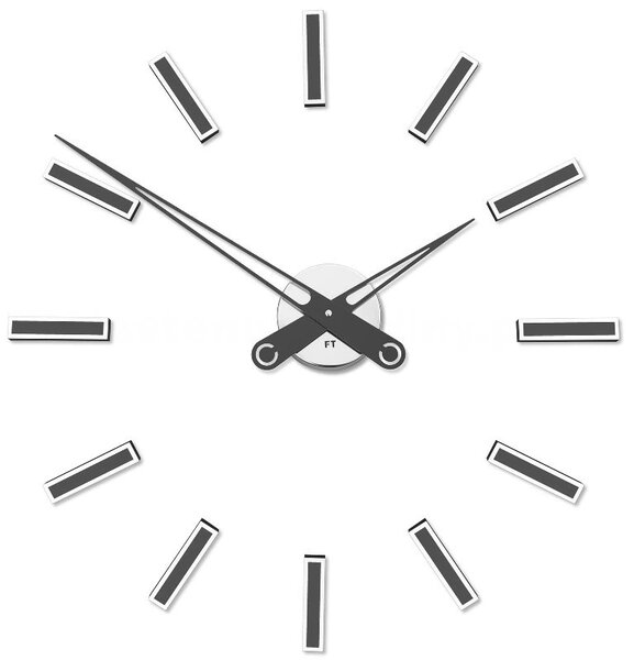 Designové nalepovací hodiny Future Time FT9600TT Modular titanium grey 60cm