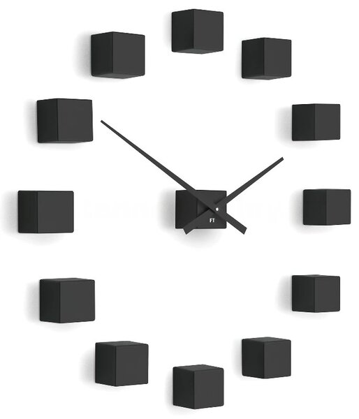 Designové nástěnné nalepovací hodiny Future Time FT3000BK Cubic black