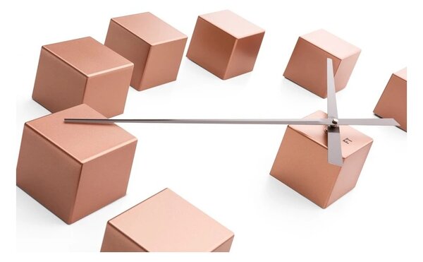 Designové nástěnné nalepovací hodiny Future Time FT3000CO Cubic copper