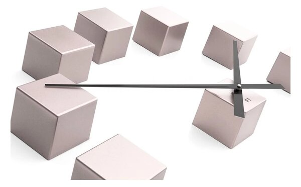 Designové nástěnné nalepovací hodiny Future Time FT3000PI Cubic pink