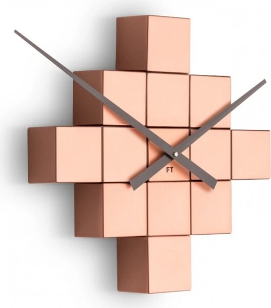 Designové nástěnné nalepovací hodiny Future Time FT3000CO Cubic copper