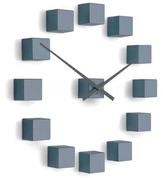 Designové nástěnné nalepovací hodiny Future Time FT3000GY Cubic light grey