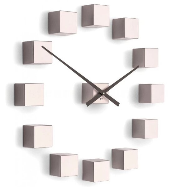 Designové nástěnné nalepovací hodiny Future Time FT3000PI Cubic pink