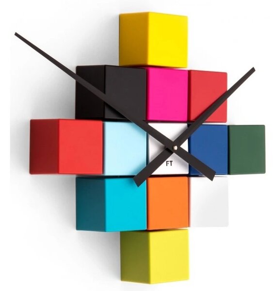 Designové nástěnné nalepovací hodiny Future Time FT3000MC Cubic multicolor