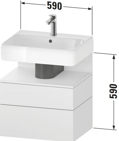 Duravit Qatego skříňka 59x47x59 cm pod umyvadlo závěsná bílá QA4393022220010