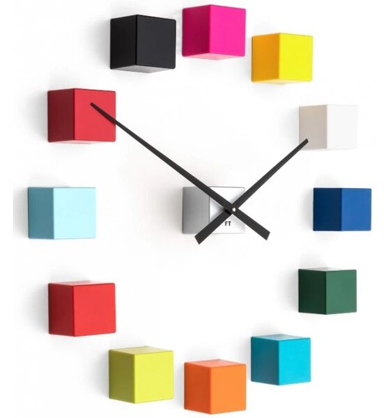 Designové nástěnné nalepovací hodiny Future Time FT3000MC Cubic multicolor