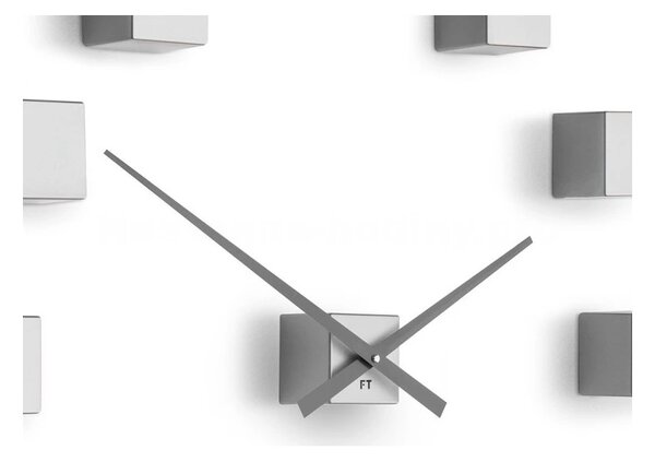 Designové nástěnné nalepovací hodiny Future Time FT3000SI Cubic silver