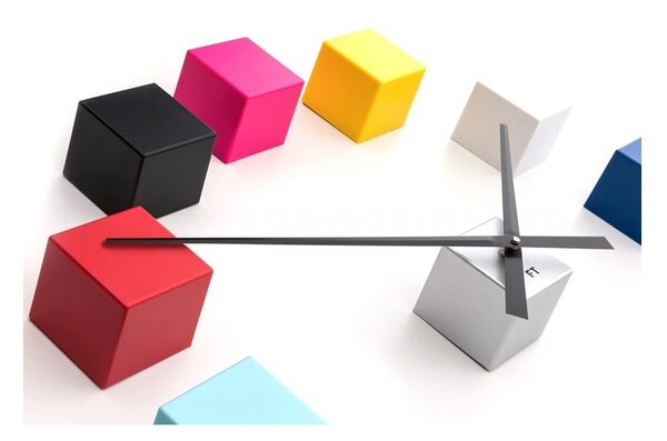 Designové nástěnné nalepovací hodiny Future Time FT3000MC Cubic multicolor