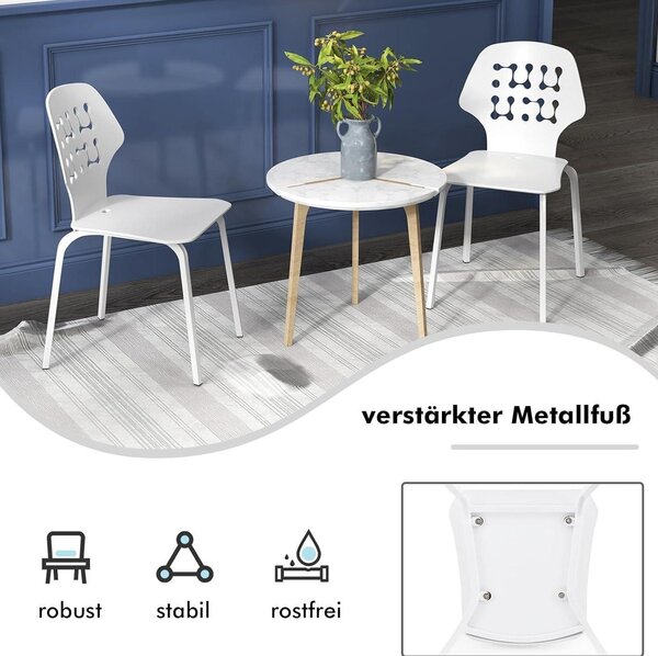 Jídelní židle - Kuchyňské židle - Sada židlí - Designové židle - Bílé židle - Ergonomické pohodlí