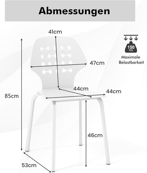Jídelní židle - Kuchyňské židle - Sada židlí - Designové židle - Bílé židle - Ergonomické pohodlí