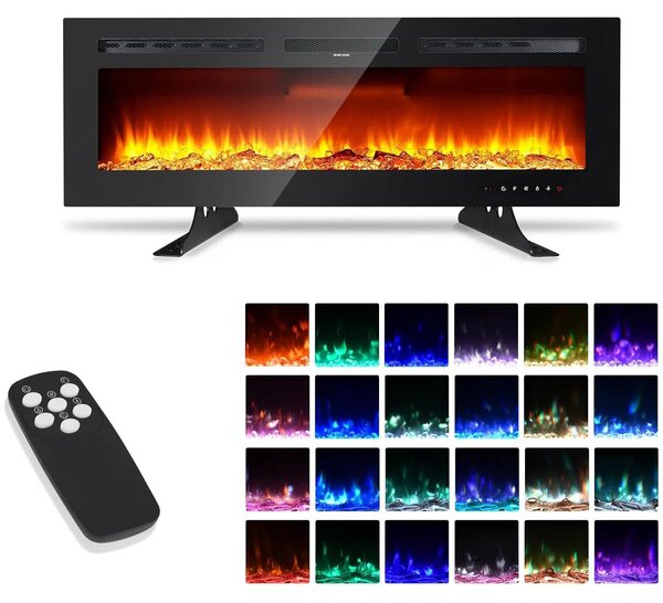 Elektrické krbové topidlo – nástěnný krb – vestavěný krb – dekorativní vytápění – elektrický krb – 40 palců