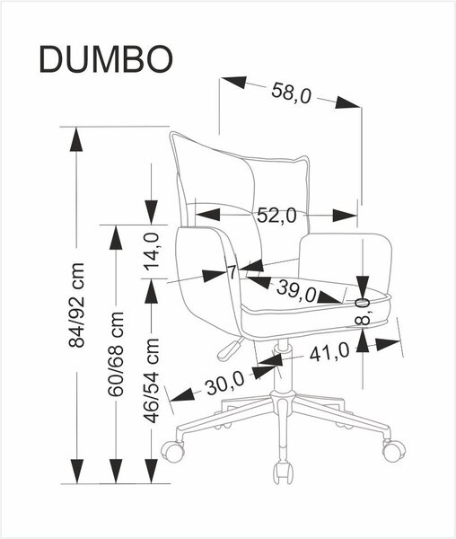 HALMAR Kancelářské křeslo Dumbo světle šedé
