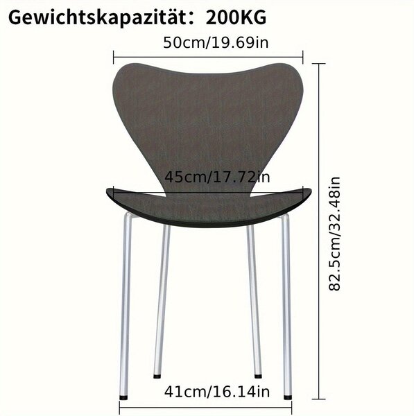 Sada dvou jídelních židlí s opěradlem – černý polypropylen s chromovanými nohami – stylový design