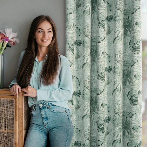 ZATEMŇOVACÍ ZÁVES NA PÁSCE NINA 140X270 CM LISTY