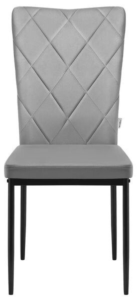 Židle - Jídelní židle - Sada 4 sametových jídelních židlí - Ergonomické - Kovové nohy - Vysoké opěradlo
