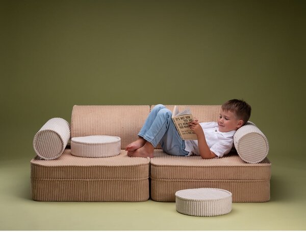 Světle hnědá manšestrová dětská pohovka 132 cm Settee – Wigiwama