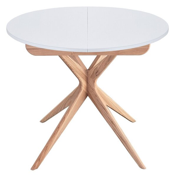 Kulatý rozkládací jídelní stůl s přídavnou deskou ø 90 cm Jubi – Ragaba