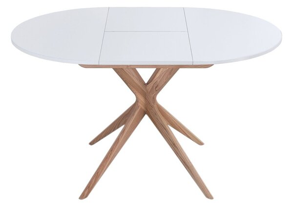 Kulatý rozkládací jídelní stůl s přídavnou deskou ø 90 cm Jubi – Ragaba