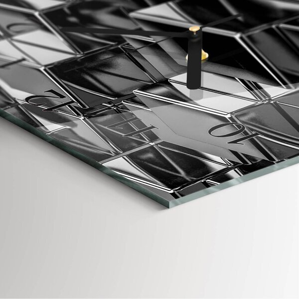 Skleněné hodiny vertikální Kovové kostky zsppc-30x60-00172678