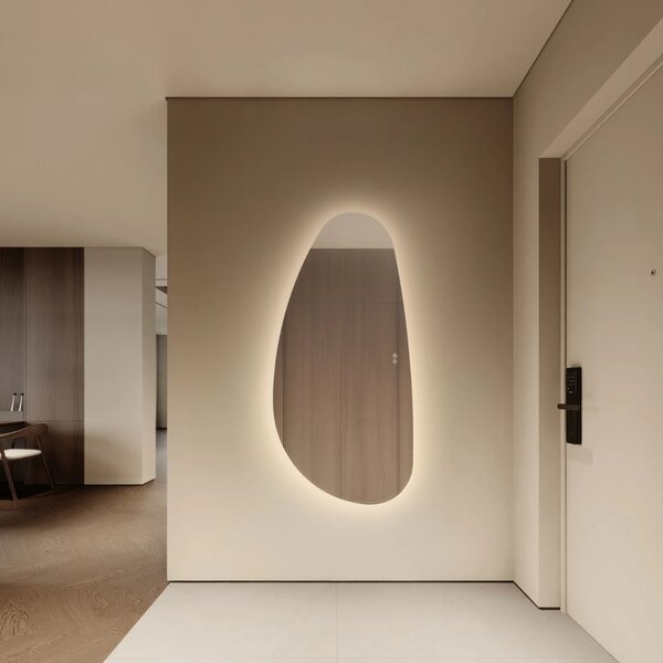 Nova Luce Závěsné zrcadlo s LED osvětlením Lorin 140 x 70 cm