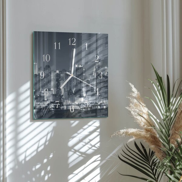 Skleněné hodiny Noc na obzoru zskb-30x30-00082010