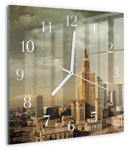 Skleněné hodiny Varšava zskb-30x30-00082413