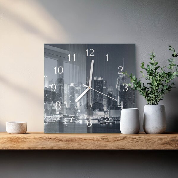 Skleněné hodiny Noc na obzoru zskb-30x30-00082010