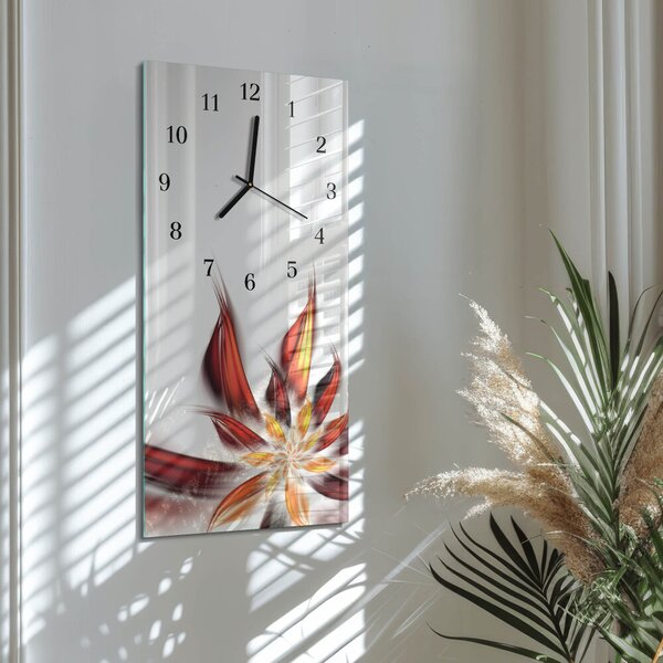 Skleněné hodiny vertikální Květ zsppc-30x60-00057479